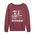 thumbnail image 1 of Instant Message - Mournin Skeleton And Coffee - Women's Lightweight French Terry Long Sleeve Shirt, 1 of 6