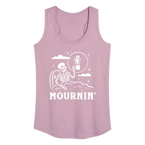 Instant Message - Mournin Skeleton And Coffee - Women's Racerback Tank Top