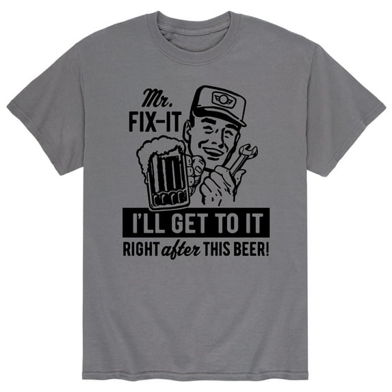 Instant Message - Mr Fix It Right After Beer - Men's Short Sleeve Graphic T-Shirt