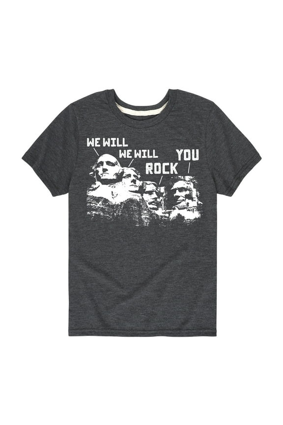 - Mt Rushmore We Will Rock You - Youth Short Sleeve Tee