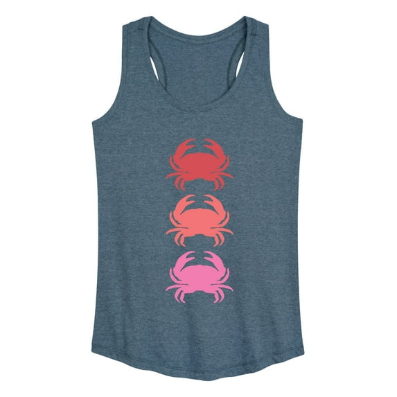 Instant Message - Multicolored Stacked Crabs - Women's Racerback Tank Top