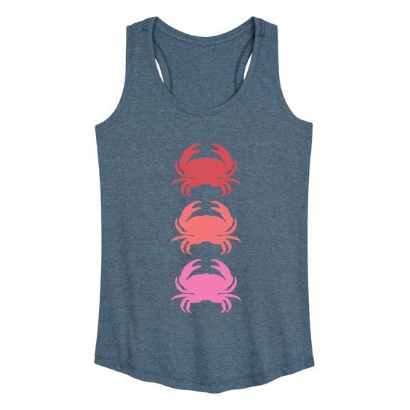 Instant Message - Multicolored Stacked Crabs - Women's Racerback Tank Top