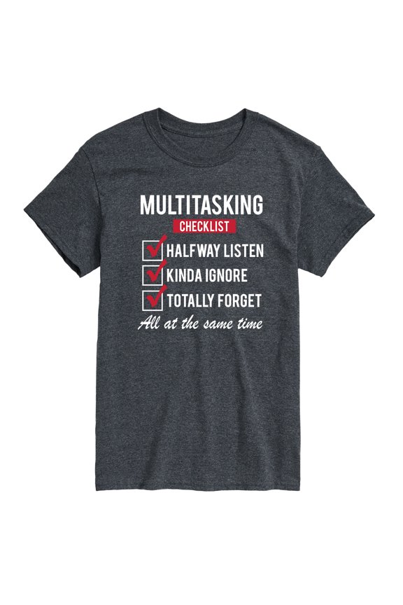 - Multitasking Checklist Short Sleeve Graphic T-Shirt