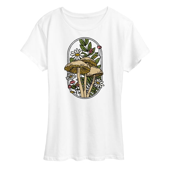 Instant Message - Mushrooms And Flowers - Women's Short Sleeve Graphic T-Shirt