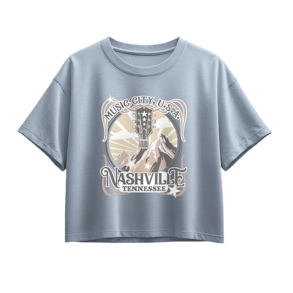 Instant Message - Music City USA Short Sleeve Boxy Graphic T-Shirt