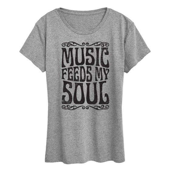 Instant Message - Music Feeds My Soul - Women's Short Sleeve Graphic T-Shirt