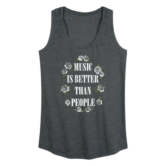 Instant Message - Music Is Better Than People - Women's Racerback Tank Top