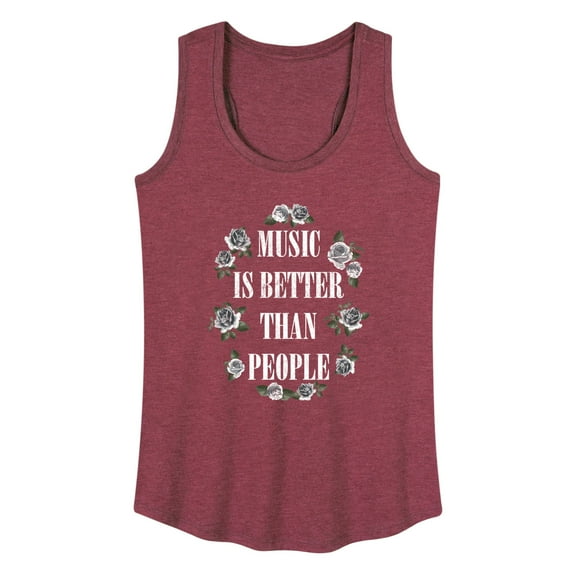 Instant Message - Music Is Better Than People - Women's Racerback Tank Top