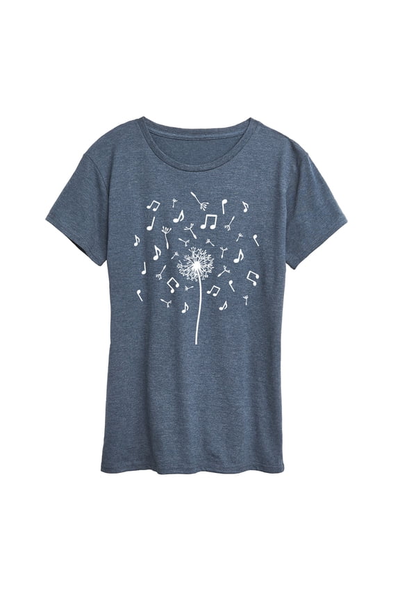 - Music Note Dandelion - Women's Short Sleeve Graphic T-Shirt