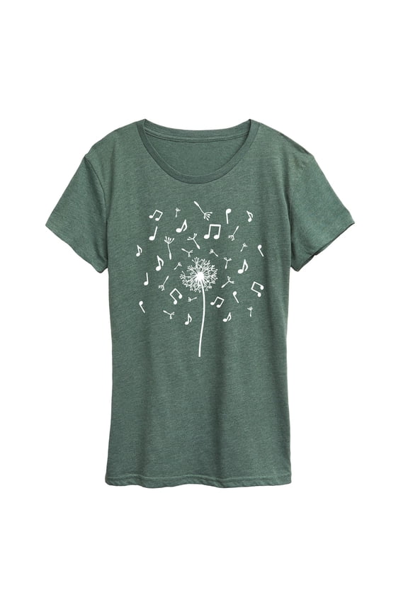 - Music Note Dandelion - Women's Short Sleeve Graphic T-Shirt