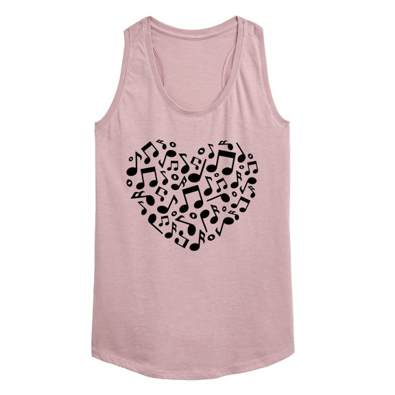 Instant Message - Music Note Heart Women's Graphic Racerback Tank