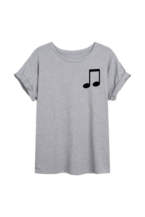 - Music Note Oversized Graphic T-Shirt