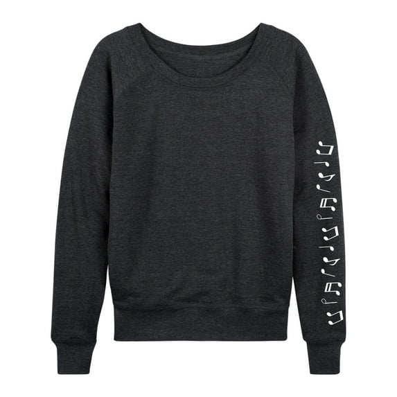Instant Message - Music Notes - Women's Lightweight French Terry Long Sleeve Shirt