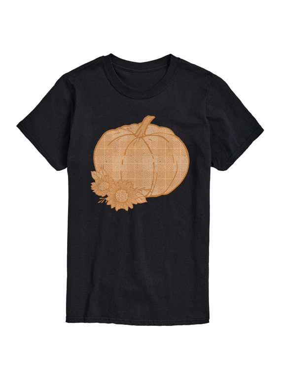 - Muted Plaid Pumpkin Men's Short Sleeve Graphic T-Shirt