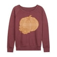 thumbnail image 1 of Instant Message - Muted Plaid Pumpkin - Women's French Terry Long Sleeve Shirt, 1 of 5
