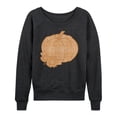 thumbnail image 1 of Instant Message - Muted Plaid Pumpkin - Women's French Terry Long Sleeve Shirt, 1 of 5