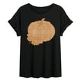 thumbnail image 1 of Instant Message - Muted Plaid Pumpkin - Women's Oversized Graphic T-Shirt, 1 of 5