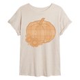 thumbnail image 1 of Instant Message - Muted Plaid Pumpkin - Women's Oversized Graphic T-Shirt, 1 of 5