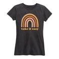 thumbnail image 1 of Instant Message - Muted Rainbow Take It Easy - Women's Short Sleeve Graphic T-Shirt, 1 of 5