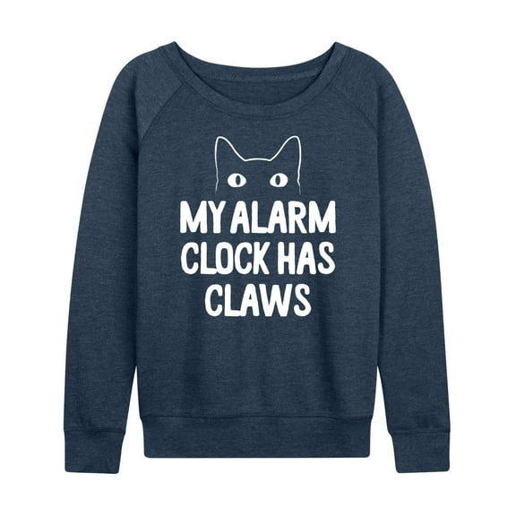Instant Message - My Alarm Clock Has Claws - Women's Lightweight French Terry Long Sleeve Shirt