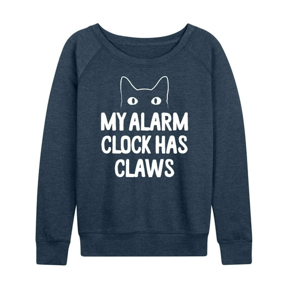 Instant Message - My Alarm Clock Has Claws - Women's Lightweight French Terry Long Sleeve Shirt