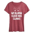 thumbnail image 1 of Instant Message - My Alarm Clock Has Claws - Women's Short Sleeve Graphic T-Shirt, 1 of 6