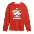 thumbnail image 1 of Instant Message - My Axolotl Ate My Homework - Toddler And Youth Long Sleeve Graphic T-Shirt, 1 of 6