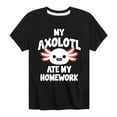 thumbnail image 1 of Instant Message - My Axolotl Ate My Homework - Toddler And Youth Short Sleeve Graphic T-Shirt, 1 of 6