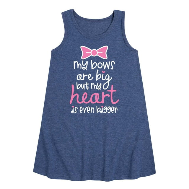 Instant Message - My Bows Are Big Heart Bigger - Girls Aline Dress