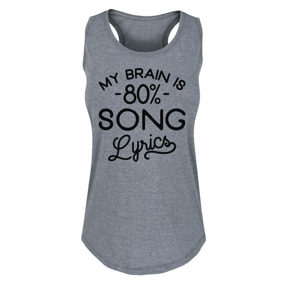 Instant Message - My Brain Is 80 Percent Song Lyrics - Women's Racerback Tank