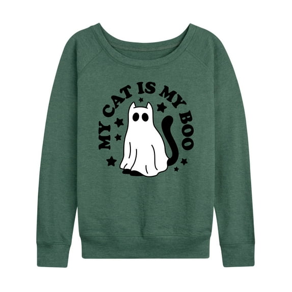 Instant Message - My Cat Is My Boo - Women's Lightweight French Terry Long Sleeve Shirt