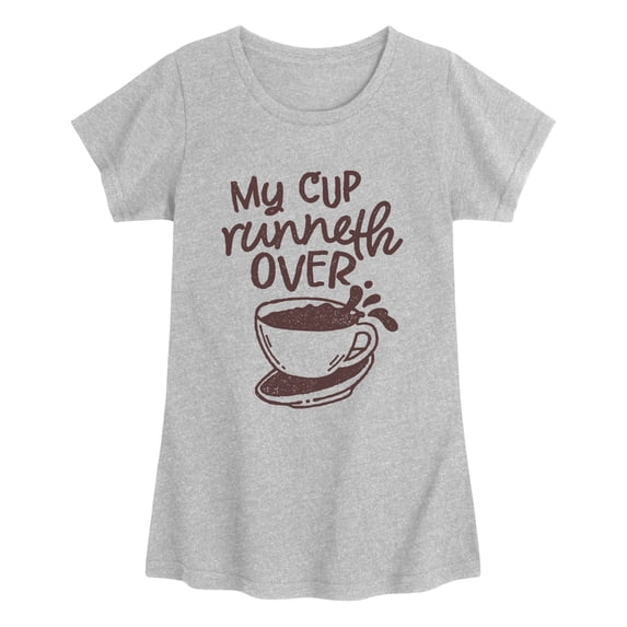 Instant Message - My Cup Runneth Over Fitted Short Sleeve Graphic T-Shirt