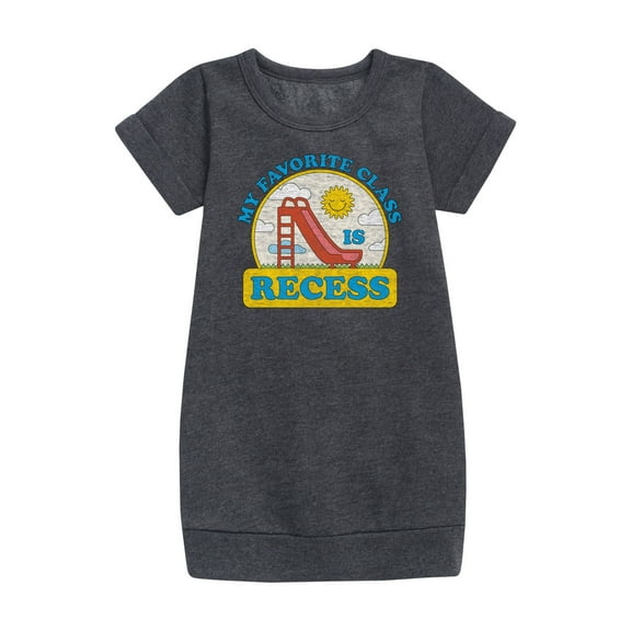 Instant Message - My Favorite Class Is Recess - Toddler & Youth Girls Fleece Dress