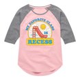 thumbnail image 1 of Instant Message - My Favorite Class Is Recess - Toddler & Youth Girls Raglan Graphic T-Shirt, 1 of 4