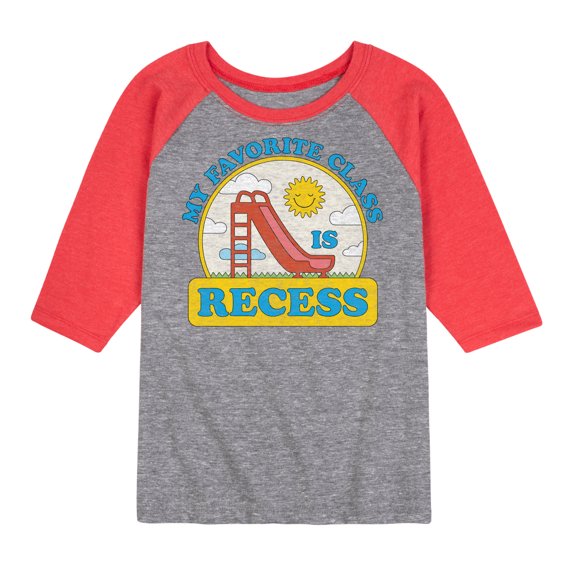Instant Message - My Favorite Class Is Recess - Toddler & Youth Raglan Graphic T-Shirt