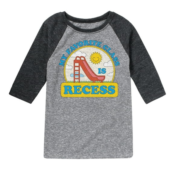 Instant Message - My Favorite Class Is Recess - Toddler & Youth Raglan Graphic T-Shirt