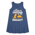 thumbnail image 1 of Instant Message - My Favorite Dinosaur is the Nugget - Toddler & Youth Girls A-line Dress, 1 of 6