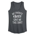 thumbnail image 1 of Instant Message - My Favorite Niece Gave Me This Shirt - Women's Racerback Tank Top, 1 of 6