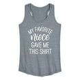 thumbnail image 1 of Instant Message - My Favorite Niece Gave Me This Shirt - Women's Racerback Tank Top, 1 of 6