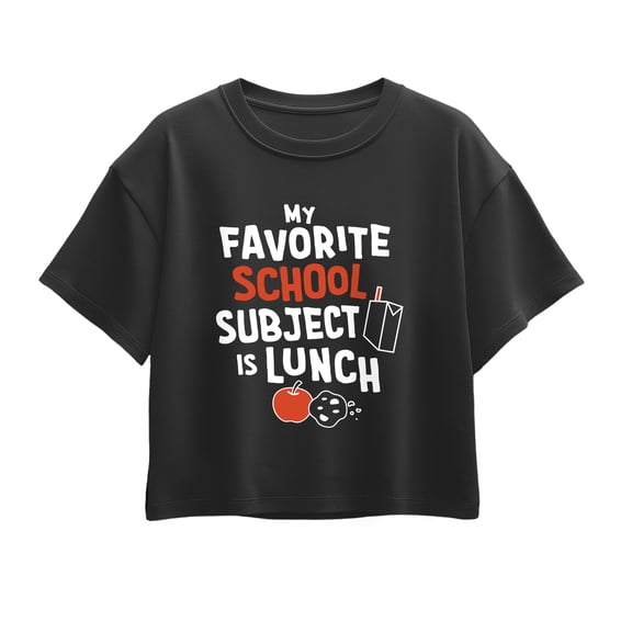 Instant Message - My Favorite School Subject Is Lunch - Youth Girl Short Sleeve Boxy Tee