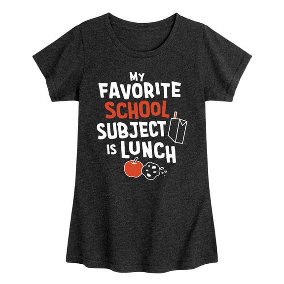 Instant Message - My Favorite School Subject Is Lunch Fitted Short Sleeve Graphic T-Shirt