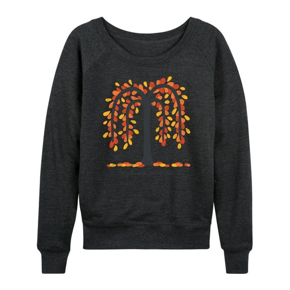 Instant Message - My Favorite Time Of Year Fall Tree - Women's Lightweight French Terry Long Sleeve Shirt