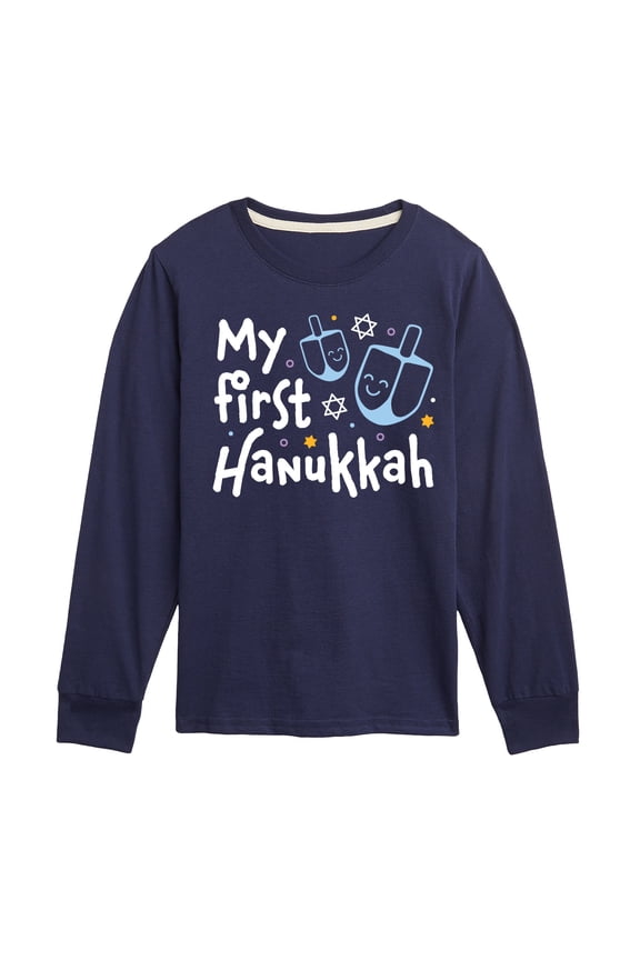 - My First Hanukkah Long Sleeve Graphic T-Shirt