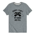 thumbnail image 1 of Instant Message - My Hands Are Full - Toddler Short Sleeve Tee, 1 of 5