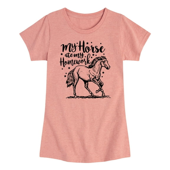 Instant Message - My Horse Ate My Homework - Girls Toddler And Youth Short Sleeve T-Shirt