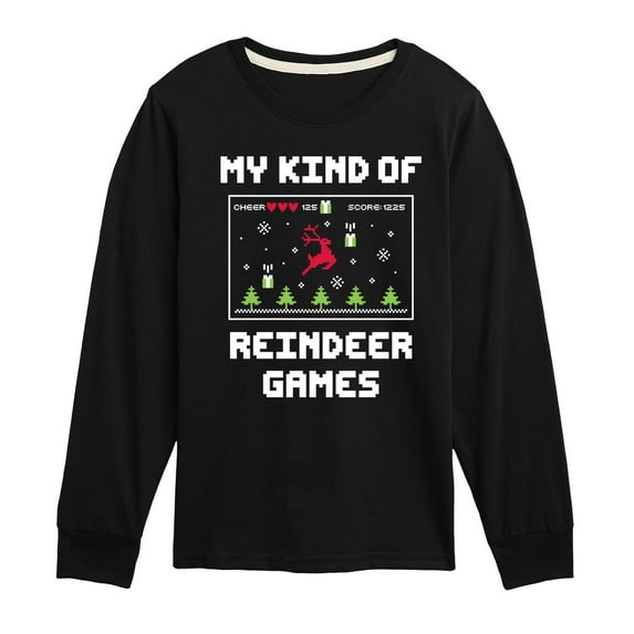 Instant Message - My Kind Of Reindeer Games Christmas - Toddler & Youth Long Sleeve Graphic T-Shirt