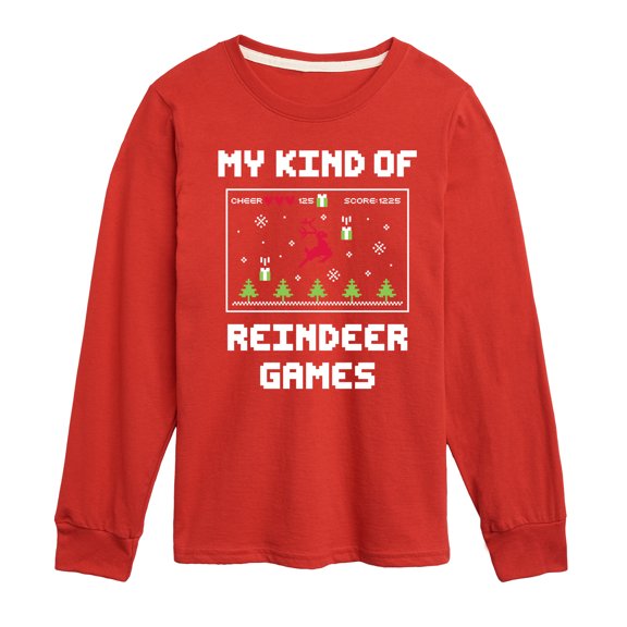 Instant Message - My Kind Of Reindeer Games Christmas - Toddler & Youth Long Sleeve Graphic T-Shirt