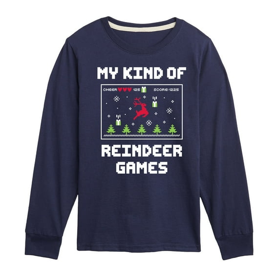Instant Message - My Kind Of Reindeer Games Christmas - Toddler & Youth Long Sleeve Graphic T-Shirt