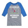 thumbnail image 1 of Instant Message - My Kind Of Reindeer Games Christmas - Toddler & Youth Raglan Graphic T-Shirt, 1 of 5