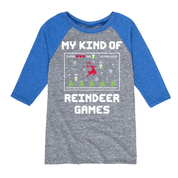 Instant Message - My Kind Of Reindeer Games Christmas - Toddler & Youth Raglan Graphic T-Shirt